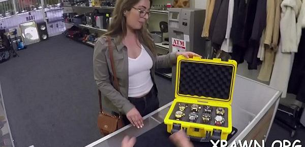  Nice-looking whore sex in shop